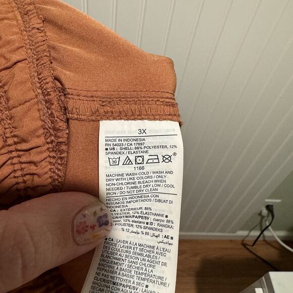 Old Navy Quick Dry Cropped Wide Leg Pants Hickory Brown Plus Size 3X - Picture 7 of 7